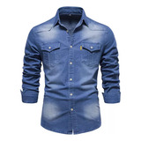 2024 New Camisa Casual Jeans Masculina