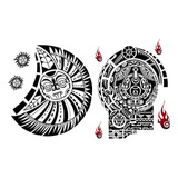 2024 Adesivo De Tatuagem Ombro Peito Sol Padrões Imperme