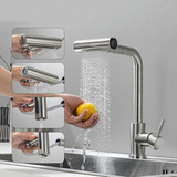 2025 Venda Quente Torneira Pia Gourmet Para Monocomando Cozinha Flexivel Com Ducha Spray 4 Formulários 304 Inox Prateado