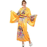 2025 Vestido Tradicional Japonês Roupão Quimono Para