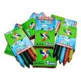 20cx Mini Giz De Cera 5 Cores Não Tóxico