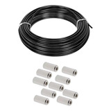 20m Conduite Teflon Preto Com 100 Terminal Cond Bicicleta