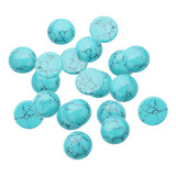 20pcs Cabochão Flatback Azul Turquesa Com Pedras Preciosas C