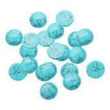 20pcs Cabochão Flatback Azul Turquesa Com Pedras Preciosas C