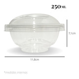 20un Pote Plástico Redondo 250ml Com Tampa Galvanotek G680 Cor Transparente