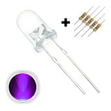 20x Led 5mm Roxo Ultravioleta Resistor
