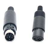 20x Pares Plug Mini Din 6 Pinos Macho + Fêmea P/ Cabo