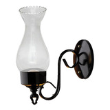 20x Luminária Arandela Lampião Vidro Transparente 270 Preta