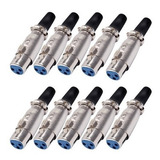 20x Plug Canon Femea Xlr Metal Profissional Microfone 20 Pçs