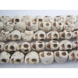 21 Firma Entremeio De Caveira Branca Para Guia 12mm Umbanda