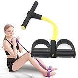 21 Faixas De Resistência Fitness 4 Pedais De Tubo Puxador De Tornozelo Extrator De Pedal De Ioga Elástico Com Alças Corda De Tensão Multifuncional Corda Elástica Para Treinamento De Perna E Braço Amarelo 