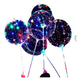 22 Balao Bubble Led 45 Cm Transparente Varetas Festa Pilhas