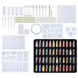 227pcs Resina Jóias Molde Cristal Cola Molde Kit