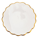 23 Joia Do Dia 8cm Pires Pratinho Bandejinha Porcelana Ouro