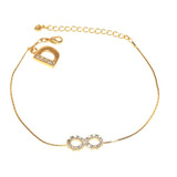 23 Pulseiras Infinito Iniciais Madrinhas Folheado A Ouro 18k