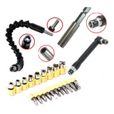 23pçs Extensor Flexível Parafusadeiras Ponteiras Bits Pitos