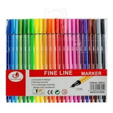 24 Caneta Colorida Ponta Fina 0.4 Cores Fine Line Promoção 