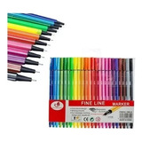 24 Caneta Colorida Ponta Fina 0.4 Cores Promoção