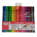 24 Caneta Colorida Ponta Fina 0.4mm Cores Escola Escritório