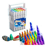 24 Caneta Duplo Ponto Para Porcelana Vidro Cerâmica Colorido