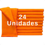 24 Peças Flanela Limpeza Laranja 28x28 Cm Atacado Flanela