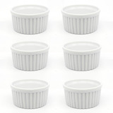 24 Ramekin Porta Molhos Gourmet Canelado Porcelana 120ml