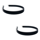 24 Tiara Arco Plastico Simples Reta Encapar Preta 15mm