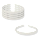 24 Tiara Branca Arquinho Lisa Plástica Artesanato 10mm