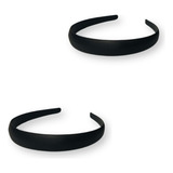 24 Tiaras Arco Plastico Larga Abaulada Preta - 20mm