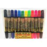 24 X Caneta Magic Color Ponta Dupla - Frete Grátis 20% Off