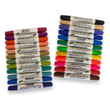 24 Caneta Tecido Texti Ponta Dupla Magic Color Frete