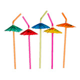 24 Canudo Enfeite Drink Frutas Guarda Chuva Para Festa Cor Sortido Guarda Chuva
