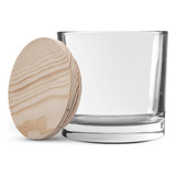 24 Copos De Vidro Whisky P Velas 265ml C Tampas De Madeira