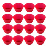 24 Formas Cupcake Bolinhos Pão De Queijo Silicone Cor Vermelho