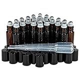 24 Frascos De Vidro Roll On BesPORTBLE Bolas Roll On De Aço Inoxidável 10 Ml Frasco De Vidro Recarregável óleos Essenciais Frascos De Perfumes