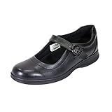 24 Hour Comfort Sapatos Femininos Confortáveis De Couro Clássico Mary Jane Da Leann Preto 7 X Wide