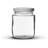 24 Potes De Vidro Belém 240ml Com Tampas Metálicas E Lacres Cor Branco