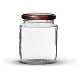 24 Potes De Vidro Belém 240ml Com Tampas Metálicas E Lacres Cor Rose Gold