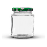 24 Potes De Vidro Belém 240ml Com Tampas Metálicas E Lacres Cor Verde Xadrez