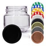 24 Potes De Vidro Pate 120ml Com Tampas 58mm
