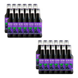 24 Suco Uva Tinto Integral Gaseificado Aurora 275ml Long Nec