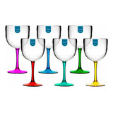 24 Taças De Gin Tônica Acrílico Bicolor 580 Ml Varias Cores