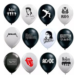 24 Unid Bexiga balão bola Bandas De Rock Musicas Temas