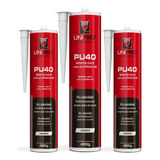 24 Unidade Selante Pu40 E Adesivo Cola Veda 400g Cinza