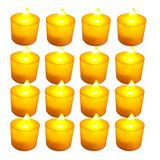 24 Vela Eletrônica Decorativa Led Amarela