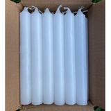 24 Velas Palito Grossa Tradicional Branca 19cm Parafina Pura