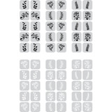 240 Adesivos Película Para Unha Raminho Branco E Preto