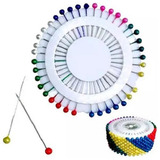 240 Alfinetes Cabeça Bola Colorida Fino Costura Patchwork