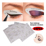 24pcs Eyeliner Eyeshadow Stencil Molde De