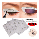 24pcs Eyeliner Eyeshadow Stencil Molde De
